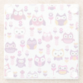 roetkleurig vogelpatroon glazen onderzetter (Achterkant)