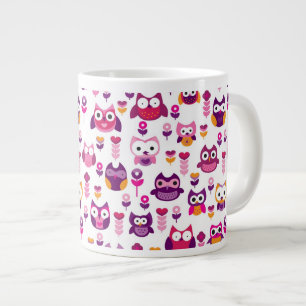 roetkleurig vogelpatroon grote koffiekop