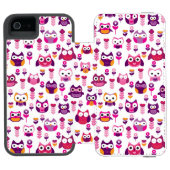 roetkleurig vogelpatroon incipio iPhone portemonnee hoesje (Agenda Open)