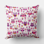 roetkleurig vogelpatroon kussen (Achterkant)