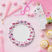 roetkleurig vogelpatroon papieren bordje (Feest)