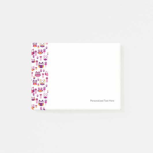 roetkleurig vogelpatroon post-it® notes (Voorkant)