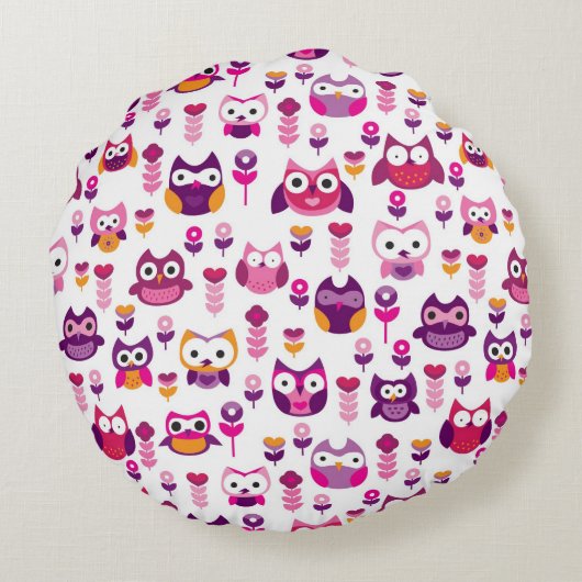 roetkleurig vogelpatroon rond kussen (Achterkant)