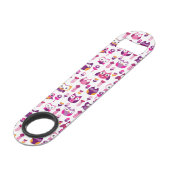 roetkleurig vogelpatroon speed flessenopener (Voorkant Gekanteld)