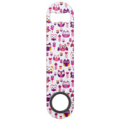 roetkleurig vogelpatroon speed flessenopener (Voorkant)