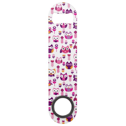 roetkleurig vogelpatroon speed flessenopener (Voorkant)