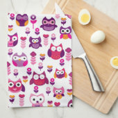 roetkleurig vogelpatroon theedoek (Quarter Fold)