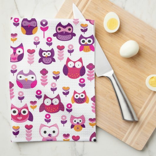 roetkleurig vogelpatroon theedoek (Quarter Fold)