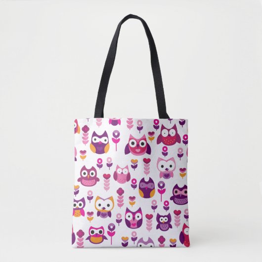roetkleurig vogelpatroon tote bag (Voorkant)