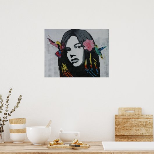 Roetkunst schilderster moderne kunst poster (Keuken)