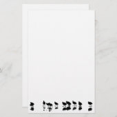 Roetontwerp - zwart op wit briefpapier (Voorkant / Achterkant)