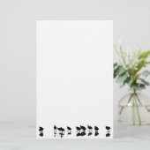 Roetontwerp - zwart op wit briefpapier (Staand voorkant)