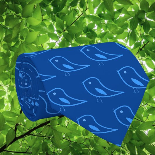 roetvogels in blauw - modern stropdas