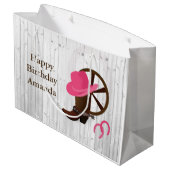 Roetvormig houtschemisch ontwerp voor koelmeisje L Groot Cadeauzakje (Achterkant Gekanteld)