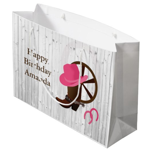 Roetvormig houtschemisch ontwerp voor koelmeisje L Groot Cadeauzakje (Achterkant Gekanteld)