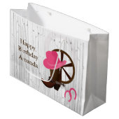 Roetvormig houtschemisch ontwerp voor koelmeisje L Groot Cadeauzakje (Voorkant Gekanteld)