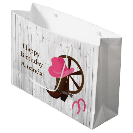 Roetvormig houtschemisch ontwerp voor koelmeisje L Groot Cadeauzakje (Voorkant Gekanteld)