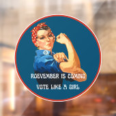 Roevember komt Rosie de Riveter tegemoet Raamsticker (Vel 2)