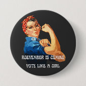 Roevember komt Rosie de Riveter tegemoet Ronde Button 7,6 Cm (Voorkant)