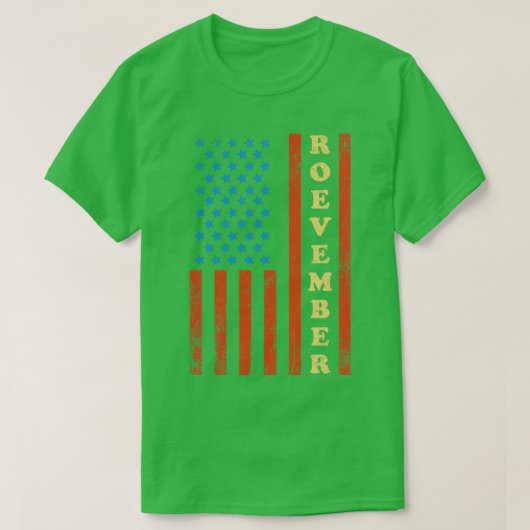 Roevember  Retro Amerikaanse Vlag T-shirt (Design voorkant)