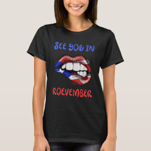 Roevember US Flag Lips Women T-shirt