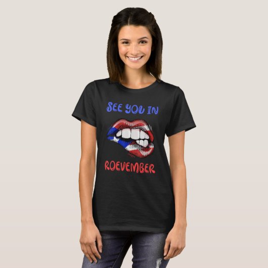 Roevember US Flag Lips Women T-shirt (Voorkant volledig)