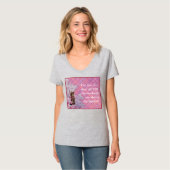 ROFL  Cat op aangepaste roze plaid T-shirt (Voorkant volledig)