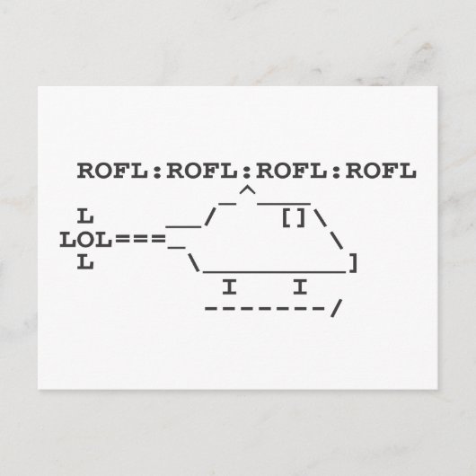 ROFLCOPTER ROFL LOL LOLSPEAK BRIEFKAART (Voorkant)