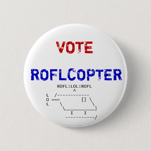 roflcopter, STEMMING, ROFLCOPTER Ronde Button 5,7 Cm (Voorkant)