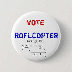 roflcopter, STEMMING, ROFLCOPTER Ronde Button 5,7 Cm
