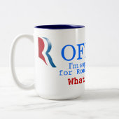 ROFLMA - Ik moet voor Obama of Romney stemmen? Tweekleurige Koffiemok (Links)
