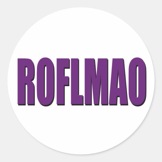 ROFLMAO PAARSE RONDE STICKER (Voorkant)