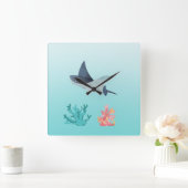 Rog vis onderwater illustratie wandklok (Huis)