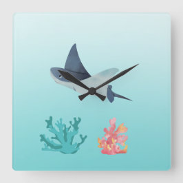 Rog vis onderwater illustratie wandklok