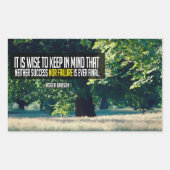 Roger Babson Inspirerend Quote "Never final" Rechthoekige Sticker (Voorkant)