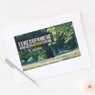 Roger Babson Inspirerend Quote "Never final" Rechthoekige Sticker