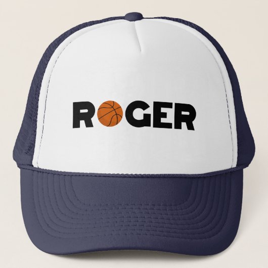 Roger Basketball Trucker Hat Pet (Voorkant)