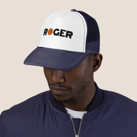 Roger Basketball Trucker Hat Trucker Pet (In situ)