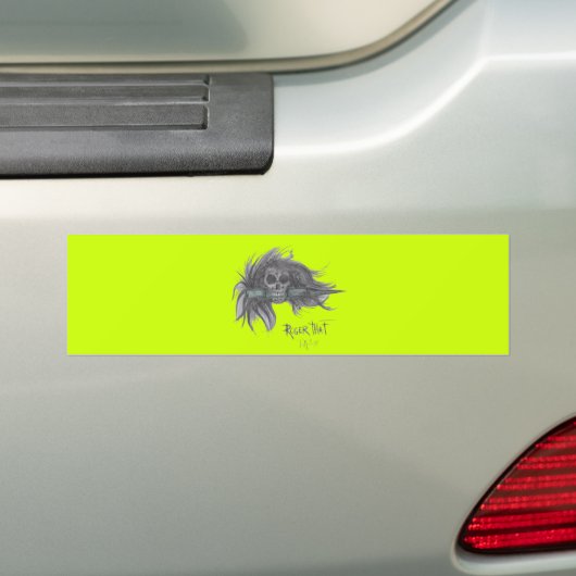 "Roger dat" Skull Bumpersticker (Op auto)