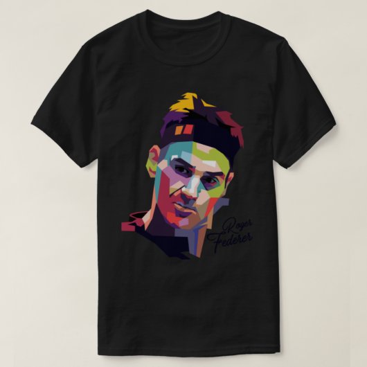 Roger Federer Pop Art Portret _ T-shirt (Design voorkant)