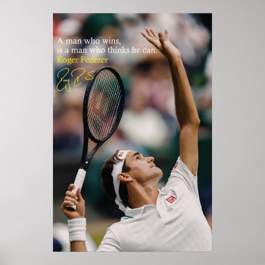 Roger Federer Poster Tennis Motiverende Kunst (Voorkant)