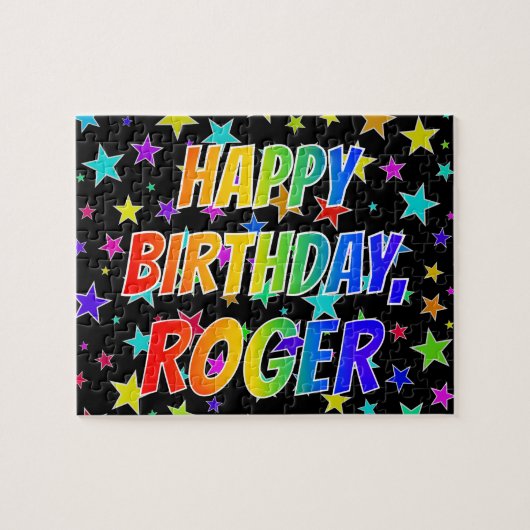 "ROGER" First Name, Fun "HAPPY BIRTHDAY" Legpuzzel (Horizontaal)