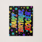 "ROGER" First Name, Fun "HAPPY BIRTHDAY" Legpuzzel (Verticaal)