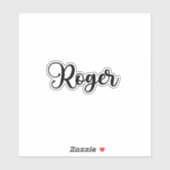 Roger Naam - Handgeschreven kalligrafie Sticker (Vel)