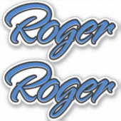 Roger Name blue Aufkleber Sticker Stickerset (Voorkant)
