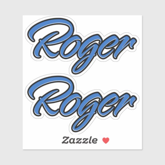 Roger Name blue Aufkleber Sticker Stickerset (Vel)