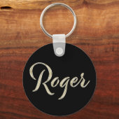 Roger Name whitegold Button Schlüsselanhänger Sleutelhanger (Voorkant)