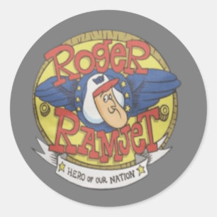 Roger Ramjet Ronde Sticker