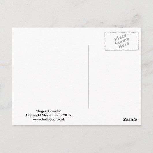 Roger Rwanda Briefkaart (Achterkant)