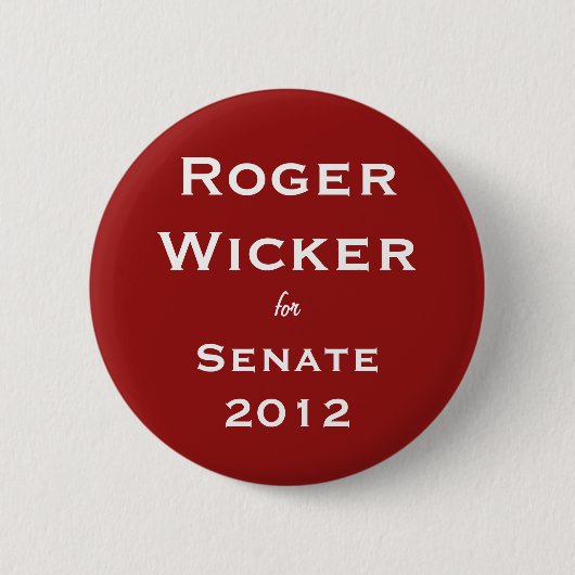 Roger Wicker voor Senaat 2012 Ronde Button 5,7 Cm (Voorkant)